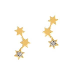 Saks Fifth Ave 14k Yellow Gold Diamond Star Earrings